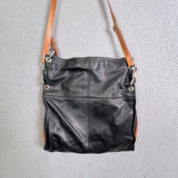 LAVORAZIONE WOMENS LEATHER TOTE BLACK - Picture 2 of 10